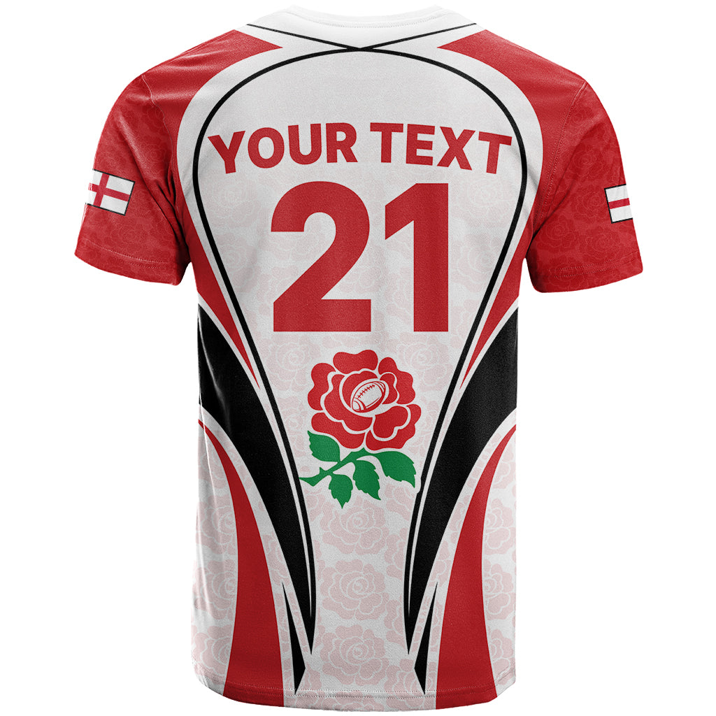 Custom England Rugby T-Shirt Come On Red Rose Word Cup Graphic Tee