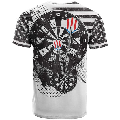 USA Darts T-Shirt American Bald Eagle with Grunge Style Graphic Tee