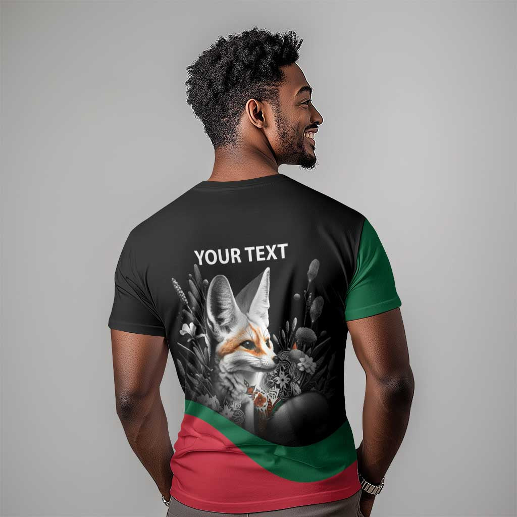 Personalized Algeria T-Shirt Algerian Flag With a Fennec Fox Graphic Tee