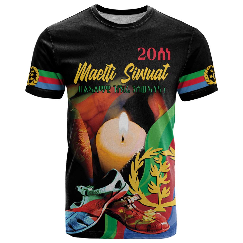 Personalized Eritrea Maelti Siwuat T-Shirt Shida Shoes Glory To Our Martyrs Eritrea Graphic Tee