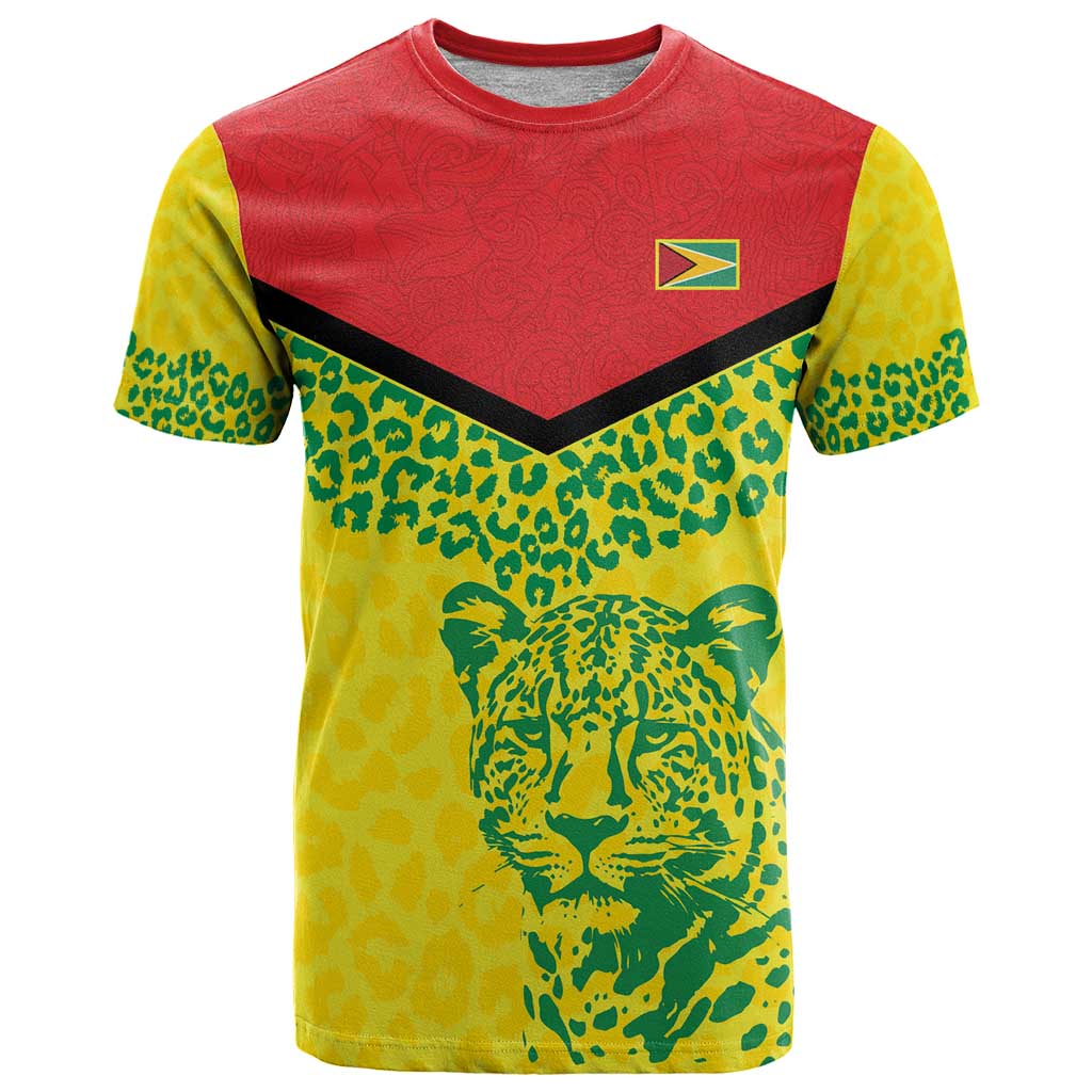 Custom Guyana Golden Jaguars T-Shirt Heritage Flame Edition Graphic Tee