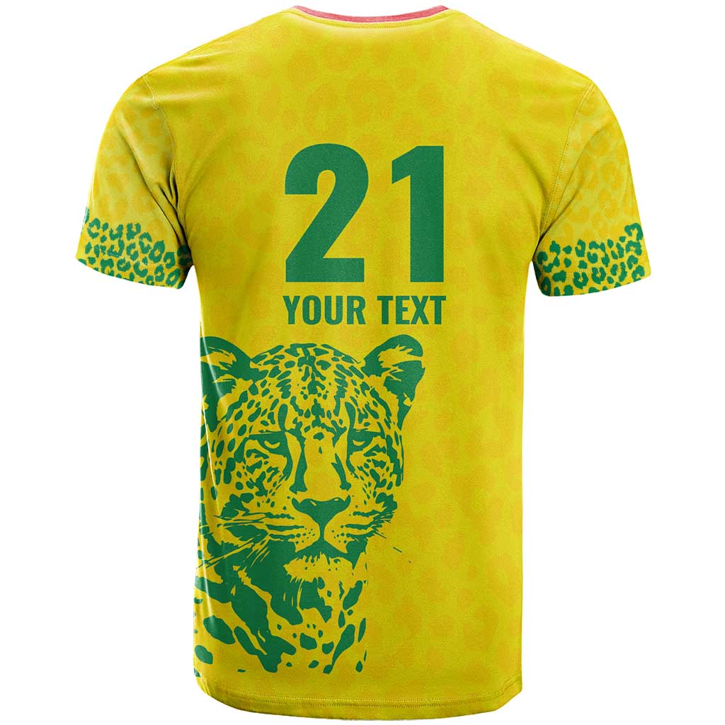 Custom Guyana Golden Jaguars T-Shirt Heritage Flame Edition Graphic Tee