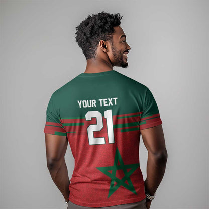 World Football 2026 Morocco Custom T-Shirt African Geometric Red Pattern Graphic Tee