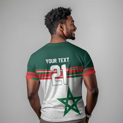 World Football 2026 Morocco Custom T-Shirt African Geometric White Pattern Graphic Tee