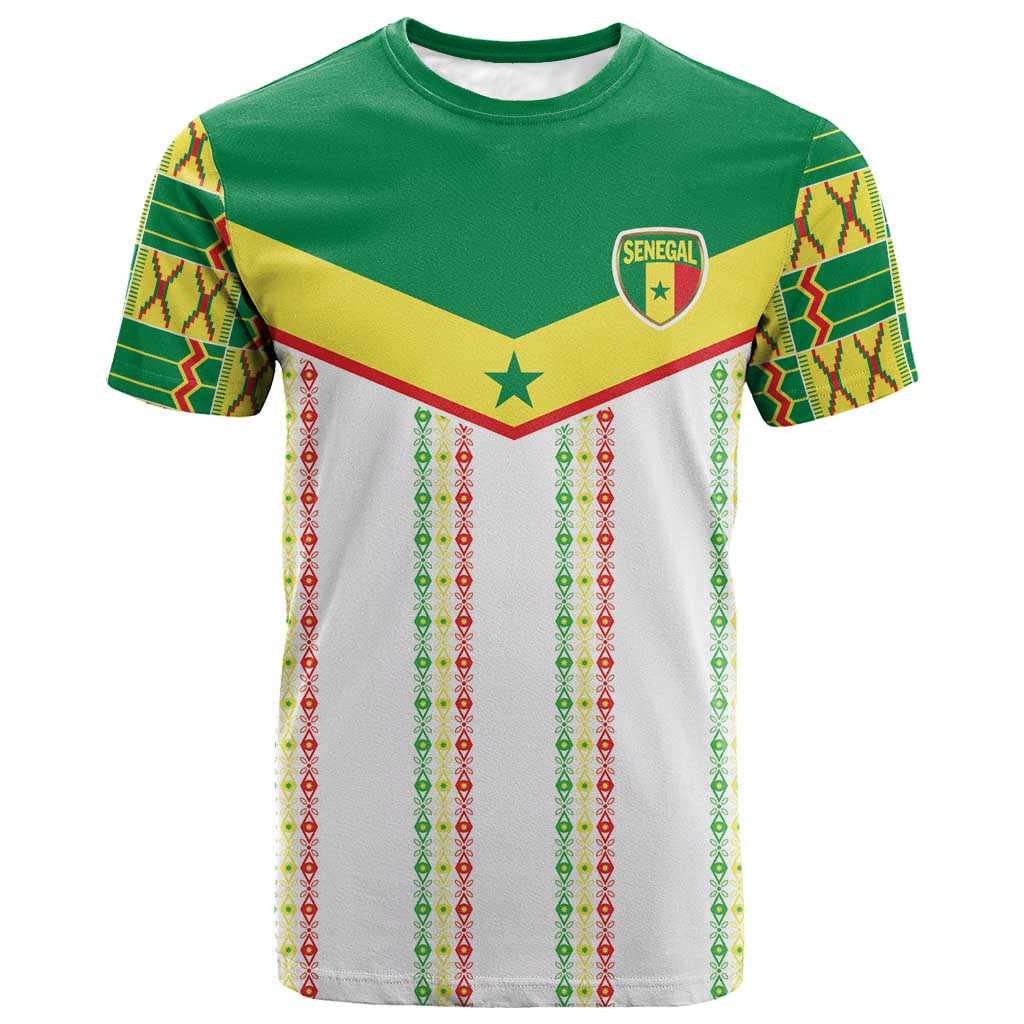 World Football 2026 Senegal Custom T-Shirt African Kente White Pattern Graphic Tee