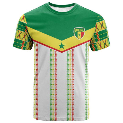 World Football 2026 Senegal Custom T-Shirt African Kente White Pattern Graphic Tee