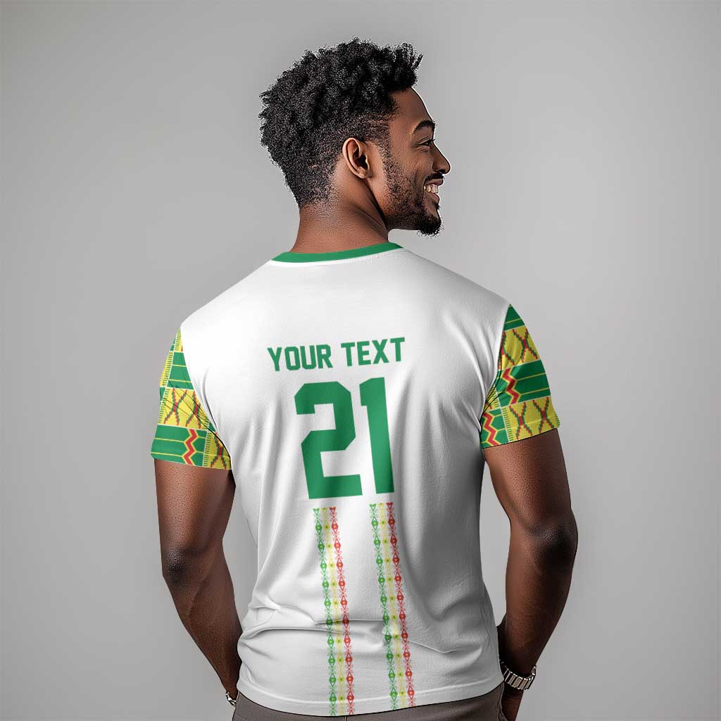 World Football 2026 Senegal Custom T-Shirt African Kente White Pattern Graphic Tee