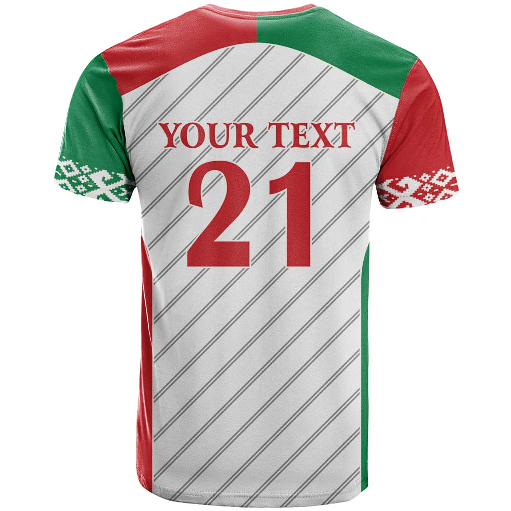 Belarus Football Custom T-Shirt Rushnyk Pattern Graphic Tee