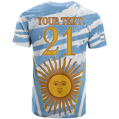 Custom Vamos Argentina T-Shirt The Pumas Rugby Mascot Sporty Version Graphic Tee