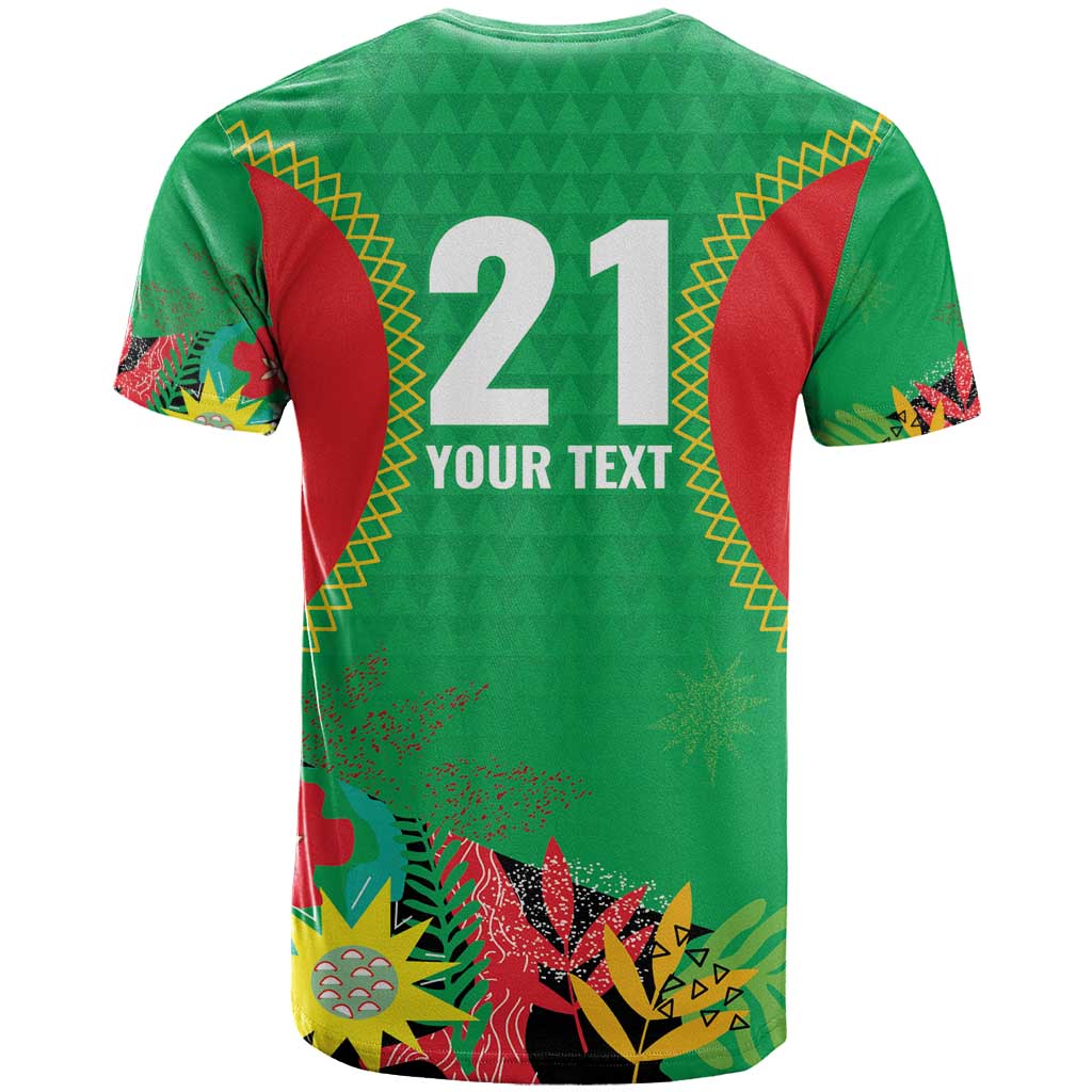 Custom Caribbean Cricket St Kitts and Nevis T-Shirt Two Islands One Fire Patriots Crown 2025 - Green Graphic Tee