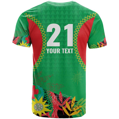 Custom Caribbean Cricket St Kitts and Nevis T-Shirt Two Islands One Fire Patriots Crown 2025 - Green Graphic Tee