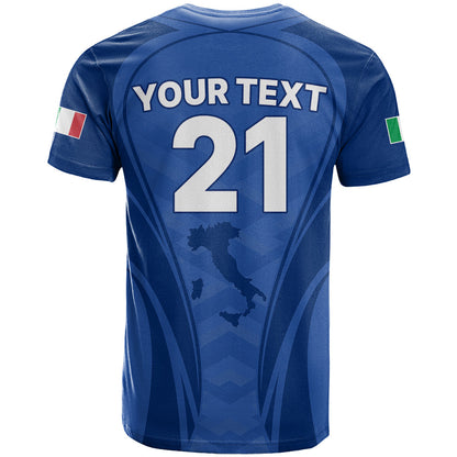 Custom Italy Rugby T-Shirt World Cup Go Gli Azzurri Sporty Style Graphic Tee