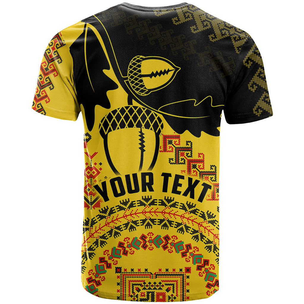 Personalised Romania Oaks Rugby T-Shirt Romanian Pattern With Embroidery Motif Graphic Tee