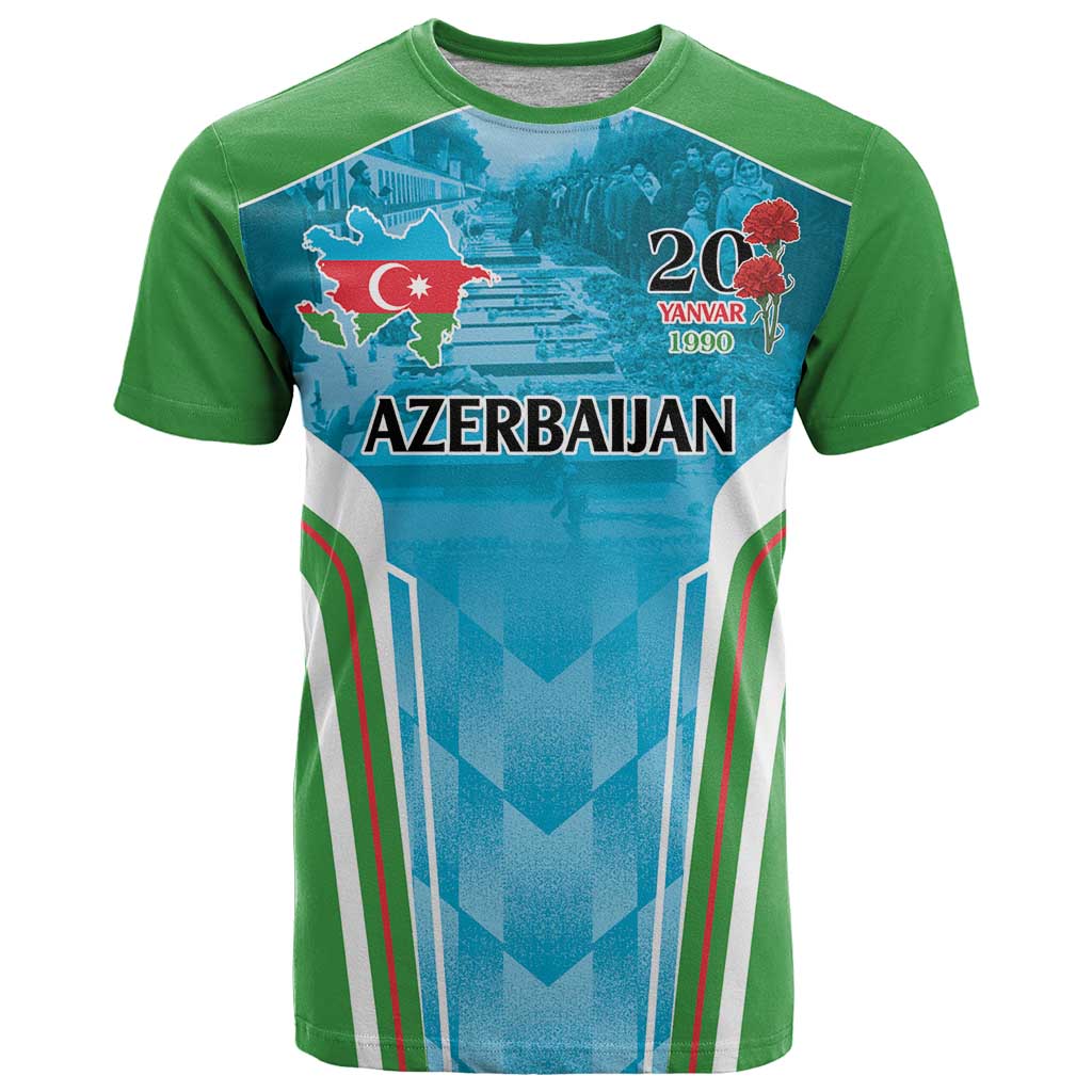 Personalized Azerbaijan Black January T-Shirt 20 Yanvar 1990 Graphic Tee