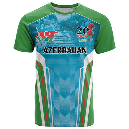 Personalized Azerbaijan Black January T-Shirt 20 Yanvar 1990 Graphic Tee
