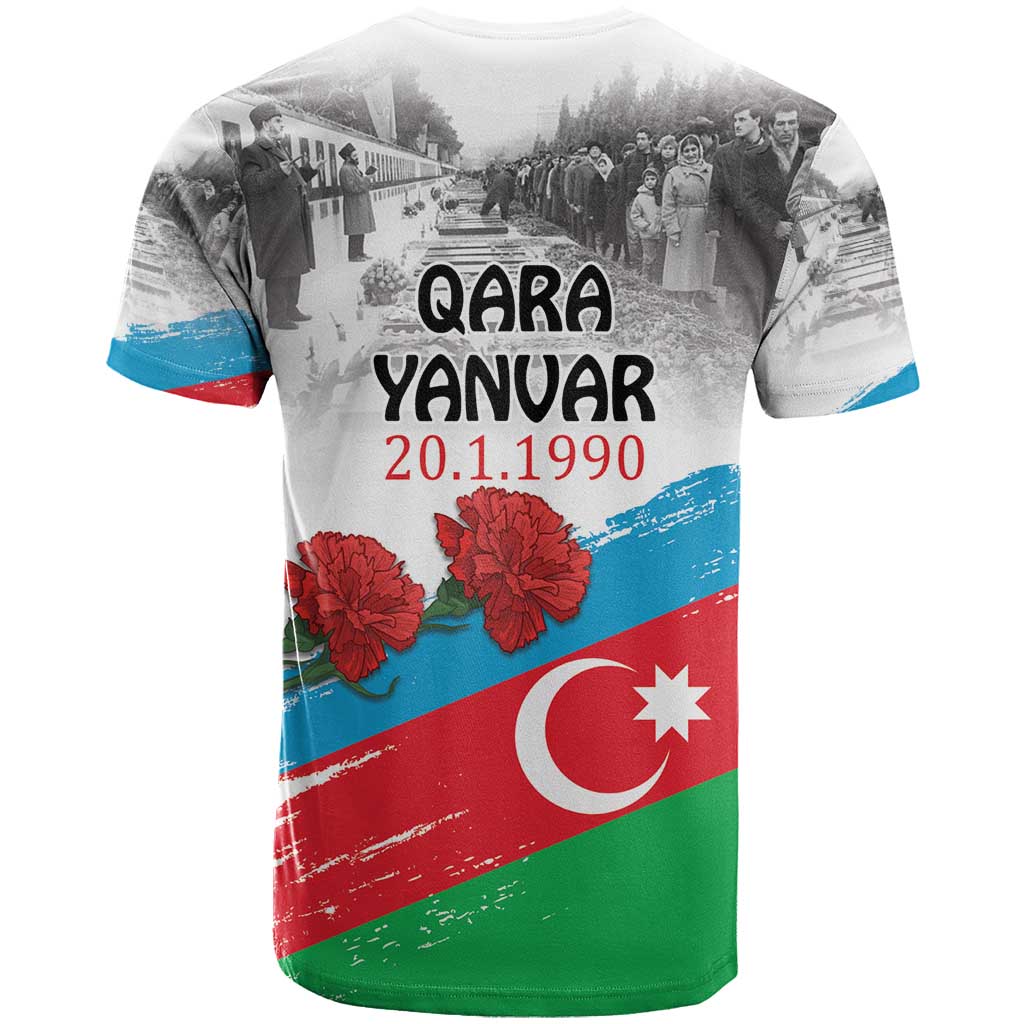 Azerbaijan Qara Yanvar T-Shirt with Flag Style Graphic Tee