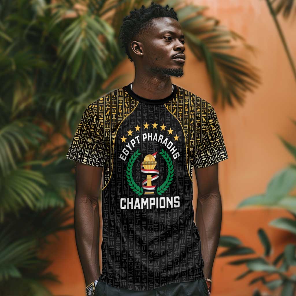 Custom Egypt Pharaohs T-Shirt African Football Champions 2025 Graphic Tee