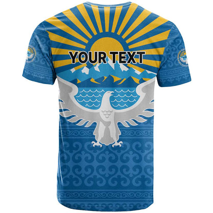 Kyrgyzstan Falcon Personalized T-Shirt Tian Shan Mountains Rising Sun Graphic Tee