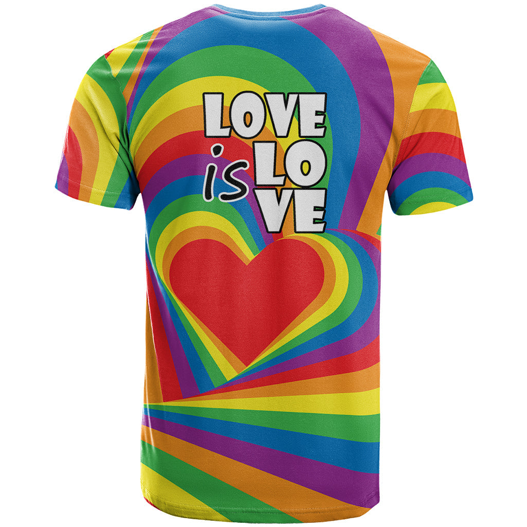 Pride LGBT Love is Love T-Shirt Rainbow Vibe Graphic Tee