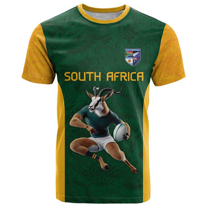 South Africa Rugby Custom T-Shirt Glory Be To Springboks Graphic Tee