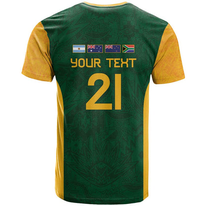 South Africa Rugby Custom T-Shirt Glory Be To Springboks Graphic Tee