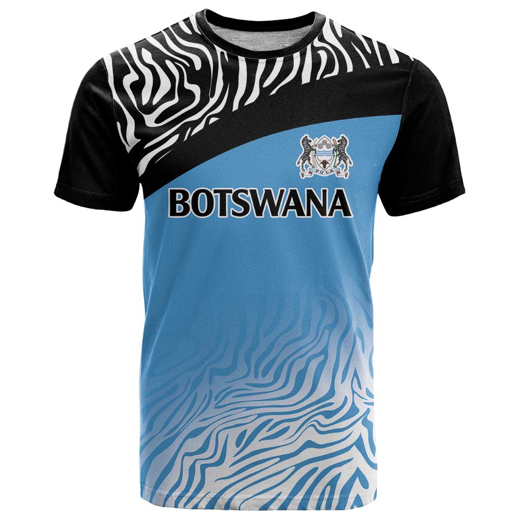 Botswana Cricket Custom T-Shirt Baggy Blues Zebra Skins Pattern Graphic Tee