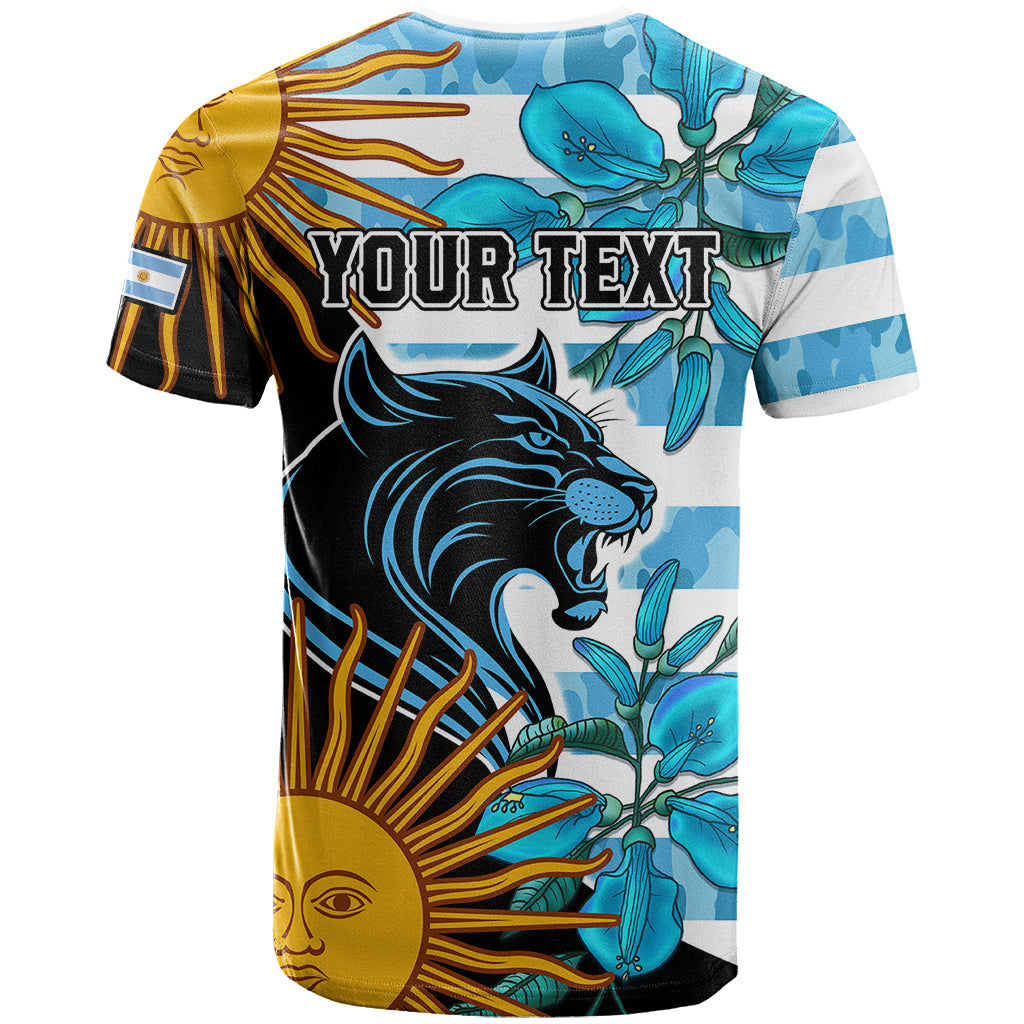 Personalised Argentina T-Shirt Los Pumas and Sol de Mayo Ceibo Flowers Graphic Tee