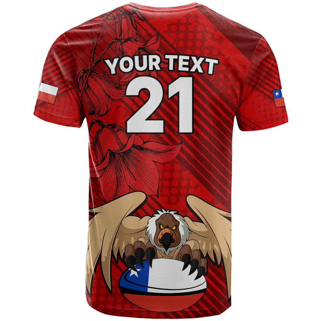 Custom Chile Rugby T-Shirt Los Condores Mascot with Bellflower World Cup Graphic Tee