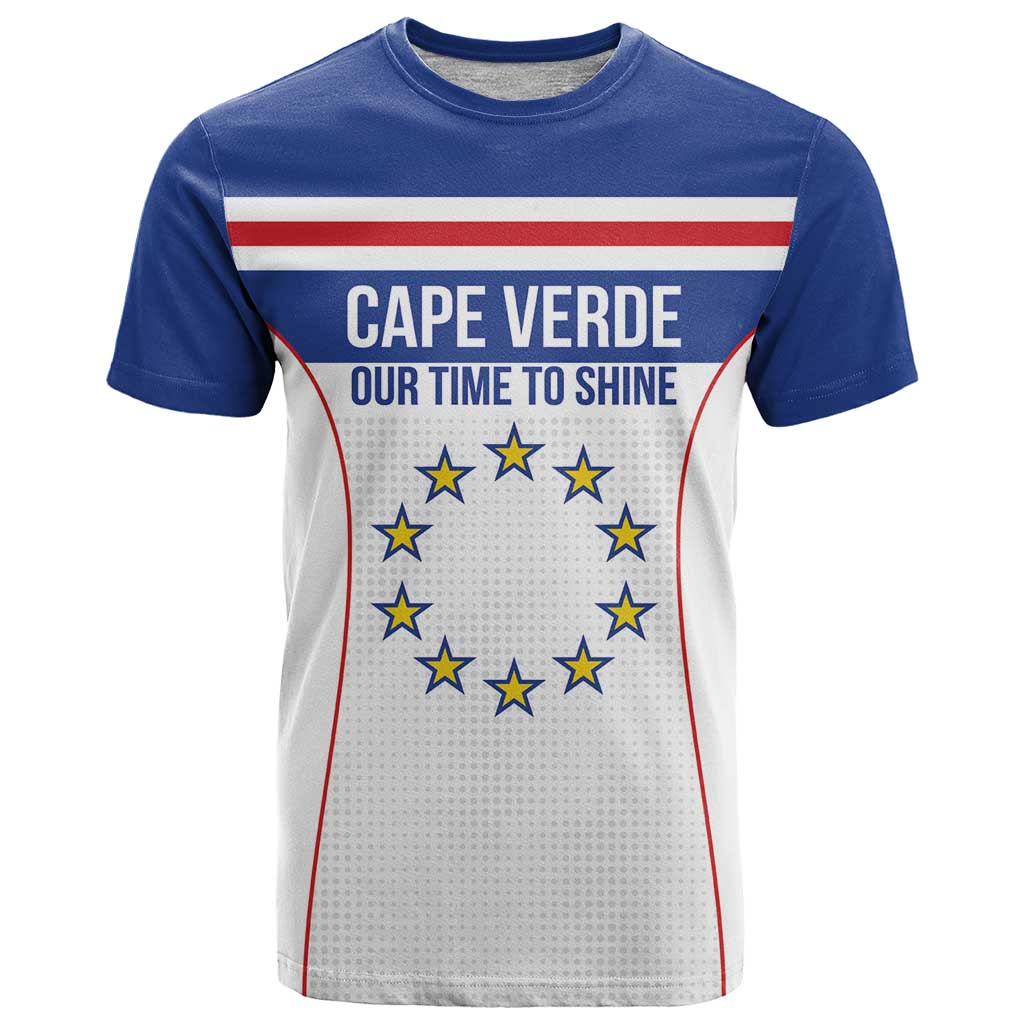 Custom Cape Verde Pride T-Shirt Blue Sharks Rising Graphic Tee