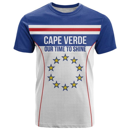 Custom Cape Verde Pride T-Shirt Blue Sharks Rising Graphic Tee