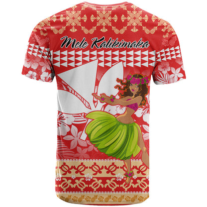 Hawaii Mele Kalikimaka T-Shirt Santa Claus and Hula Dancing Merry Christmas Graphic Tee