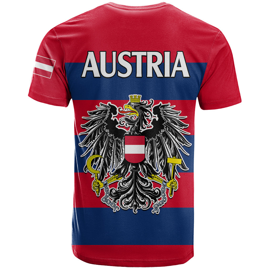 Austria T-Shirt Austrian Coat Of Arms Minimalist Red Style Graphic Tee