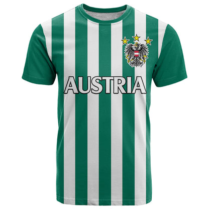 Custom Text And Number Austria T-Shirt Austrian Coat Of Arms Minimalist Green Style No1 Graphic Tee