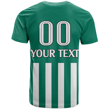 Custom Text And Number Austria T-Shirt Austrian Coat Of Arms Minimalist Green Style No1 Graphic Tee