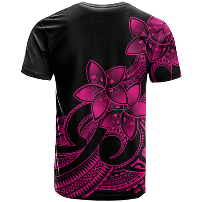 Polynesian Pride Plumeria Flowers T-Shirt Polynesian Tribal Pink Vibe Graphic Tee