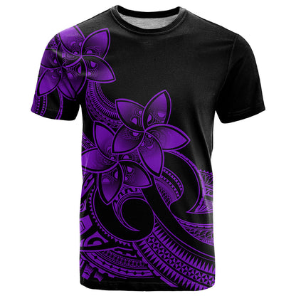 Polynesian Pride Plumeria Flowers T-Shirt Polynesian Tribal Purple Vibe Graphic Tee