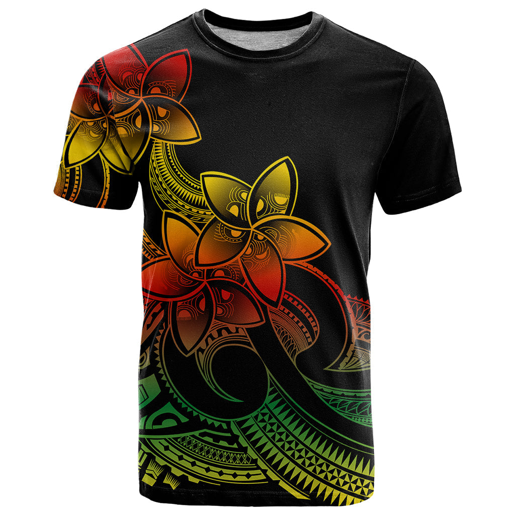 Polynesian Pride Plumeria Flowers T-Shirt Polynesian Tribal Reggae Vibe Graphic Tee