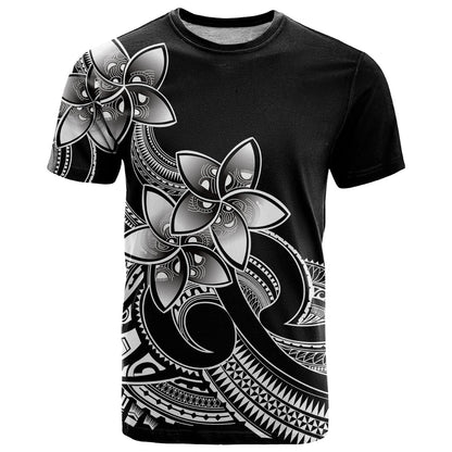 Polynesian Pride Plumeria Flowers T-Shirt Polynesian Tribal White Vibe Graphic Tee