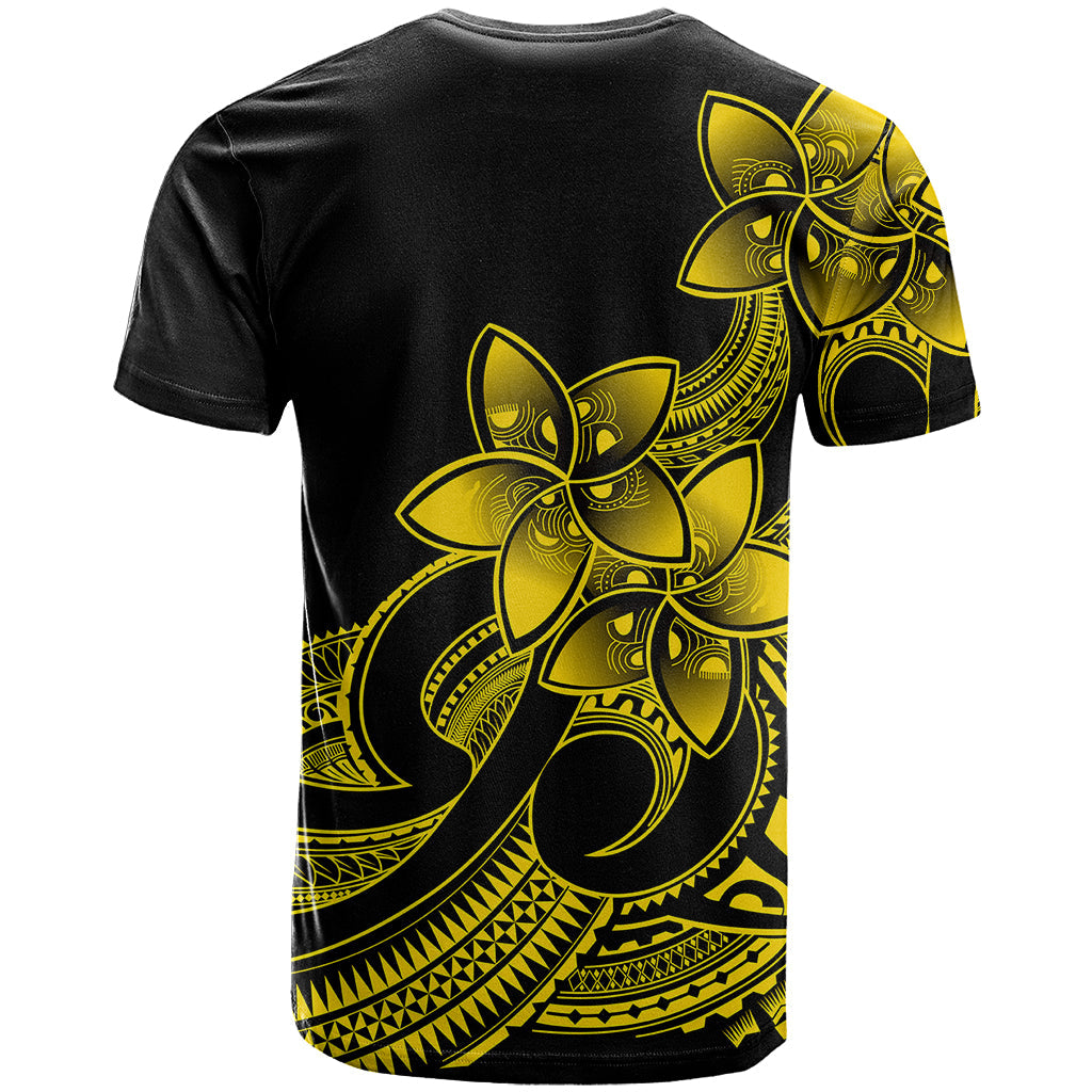 Polynesian Pride Plumeria Flowers T-Shirt Polynesian Tribal Yellow Vibe Graphic Tee