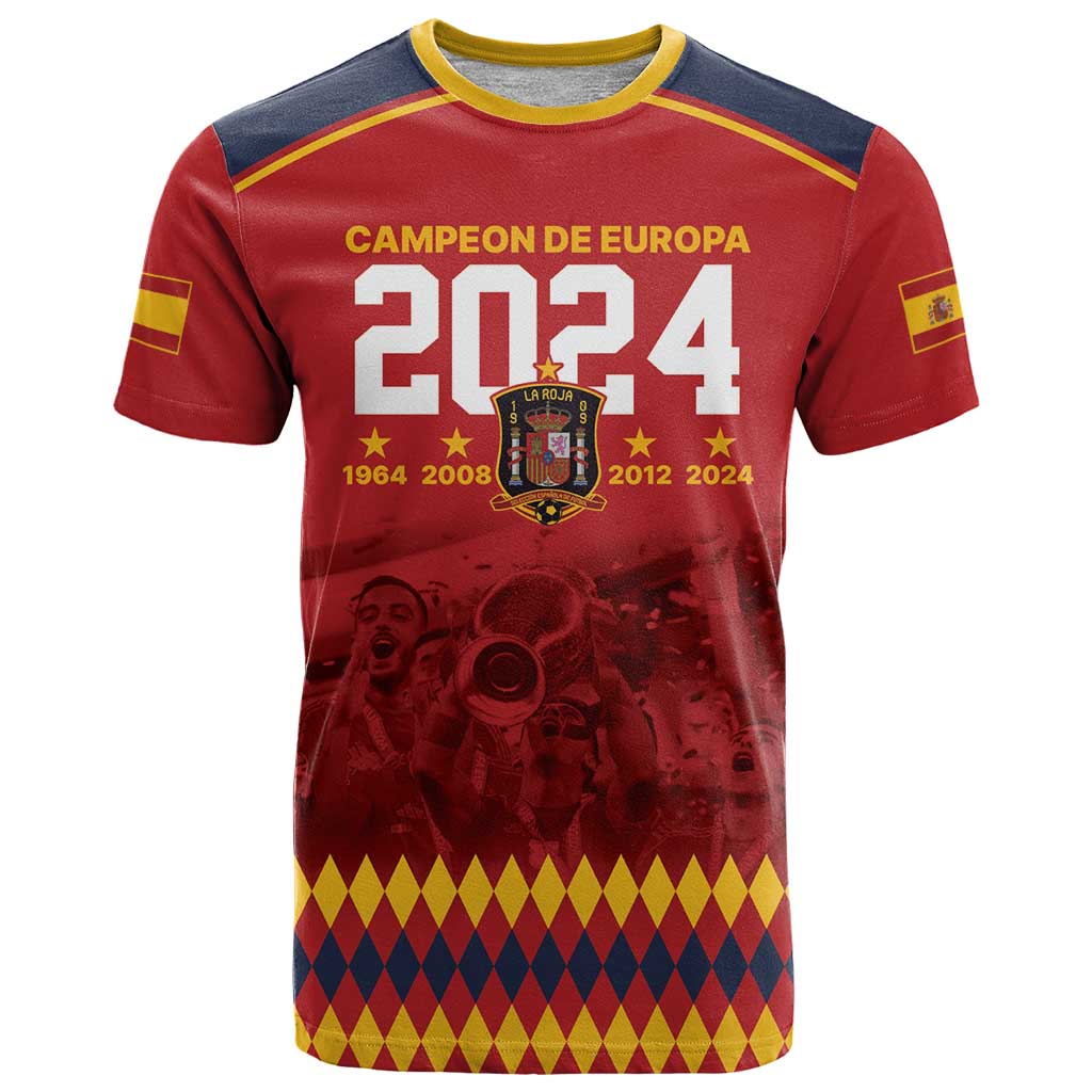 Custom Espana Campeon De Europa T-Shirt Spain History Champions Graphic Tee