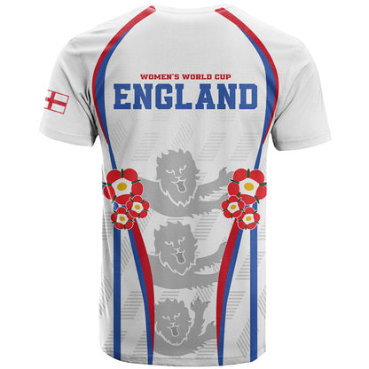 England Women Football T-Shirt Three Lions Go World Cup Graphic Tee