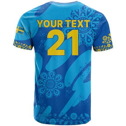 Custom Sweden Women Football T-Shirt Blagult World Cup Graphic Tee