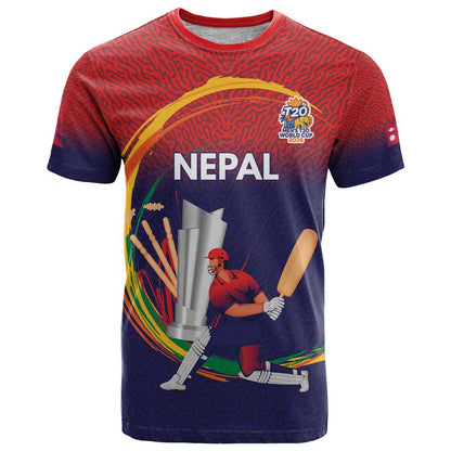 Custom Cricket Nepal East Asia-Pacific T-Shirt Nepal Cricket Crown Quest Graphic Tee