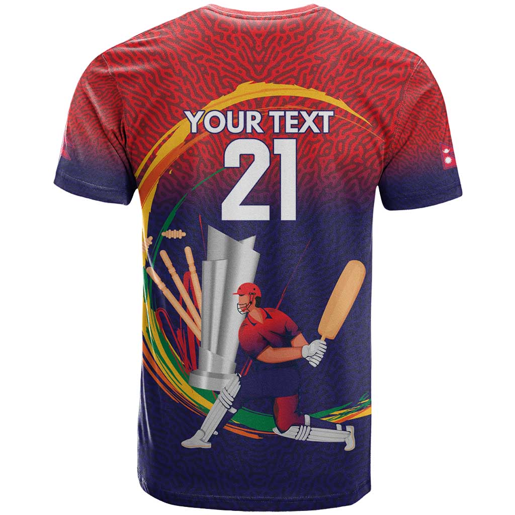 Custom Cricket Nepal East Asia-Pacific T-Shirt Nepal Cricket Crown Quest Graphic Tee