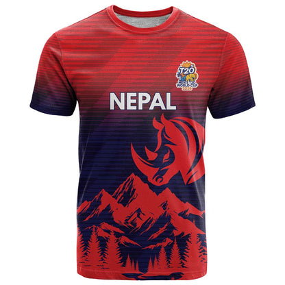 Custom Cricket Nepal East Asia-Pacific T-Shirt Nepal Rhinos Twenty20 Graphic Tee