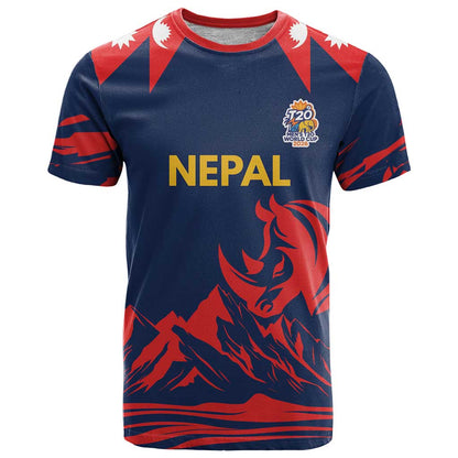 Custom Cricket Nepal East Asia-Pacific T-Shirt Nepal Rhinos Champions Graphic Tee