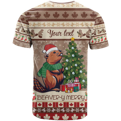 Personalized Beaver-y Merry T-Shirt Canada Merry Christmas Beavers Graphic Tee