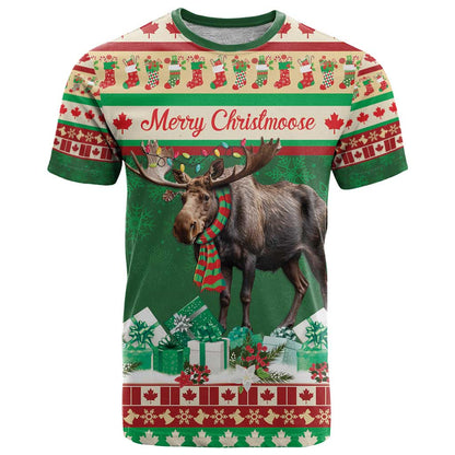 Personalized Merry Christmoose T-Shirt Canada Merry Christmas Moose Graphic Tee