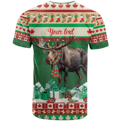 Personalized Merry Christmoose T-Shirt Canada Merry Christmas Moose Graphic Tee