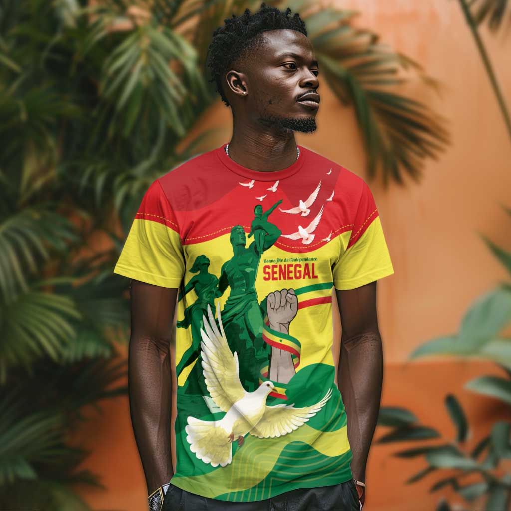 Personalized Senegal Independence Day T-Shirt African Renaissance Monument Graphic Tee